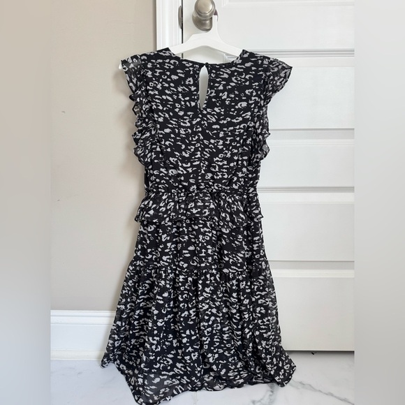 Simply Vera Vera Wang Black and White Ruffled Midi Dress - Picture 3 of 4